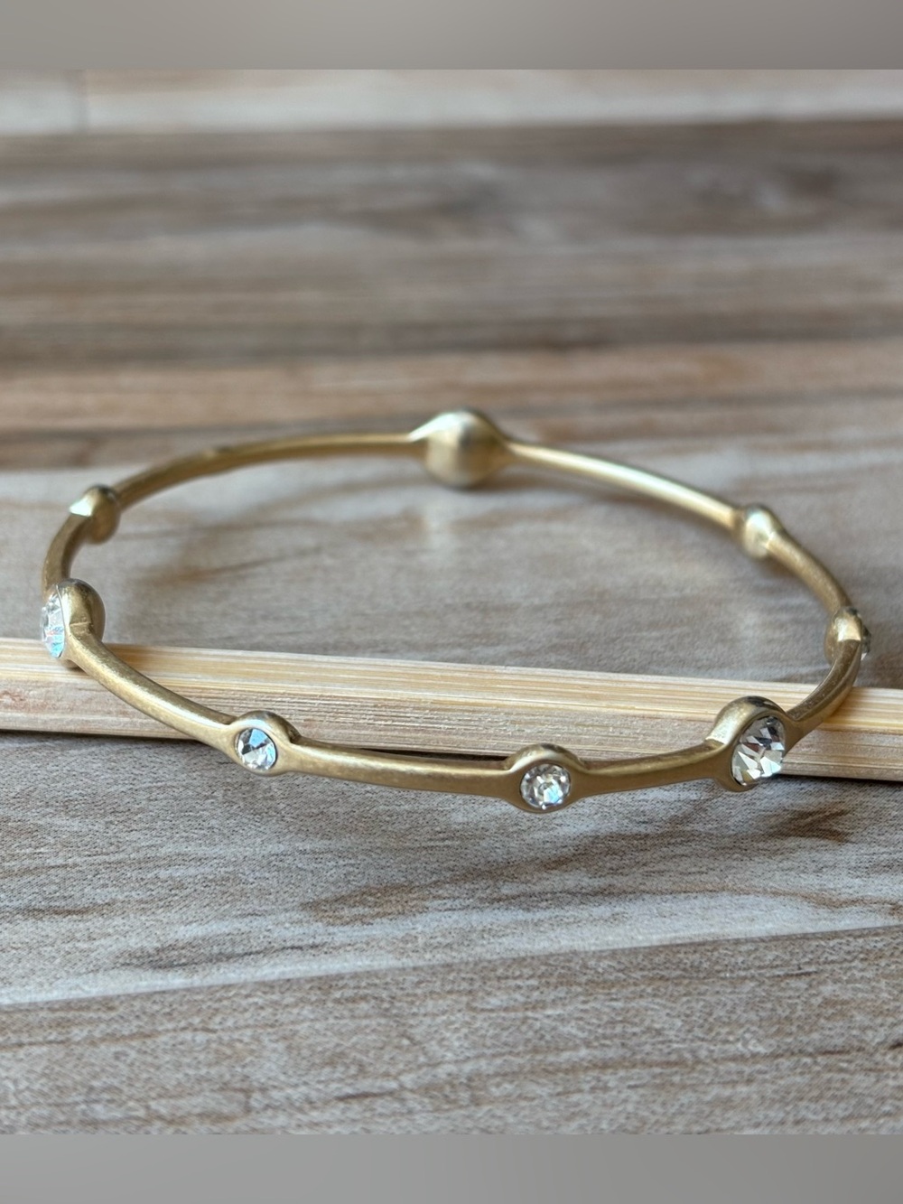 Lia Sophia Gold-Tone Crystal Accent Bangle Set - Picture 3 of 6